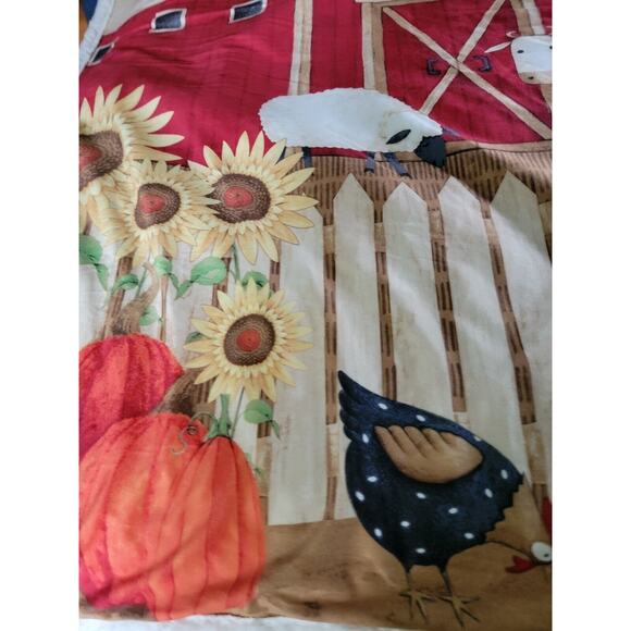 Debbie Mumm Farmer Barn Yard Harvest Fall Sherpa Throw Blanket 45" x 56" - Picture 6 of 13